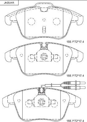 Asimco KD7575 - Тормозные колодки, дисковые, комплект autospares.lv