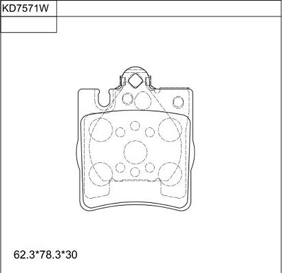 Asimco KD7571W - Тормозные колодки, дисковые, комплект autospares.lv