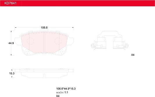 Asimco KD7641 - Тормозные колодки, дисковые, комплект autospares.lv