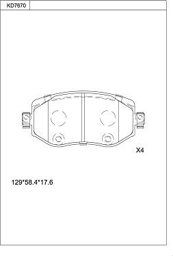 Asimco KD7670 - Тормозные колодки, дисковые, комплект autospares.lv