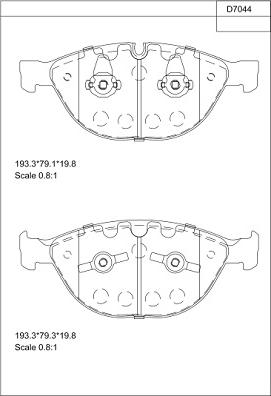 Asimco KD7044 - Тормозные колодки, дисковые, комплект autospares.lv