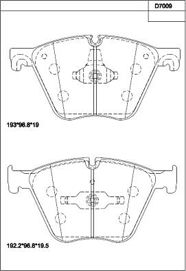 Asimco KD7009 - Тормозные колодки, дисковые, комплект autospares.lv