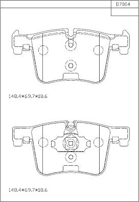 Asimco KD7004 - Тормозные колодки, дисковые, комплект autospares.lv