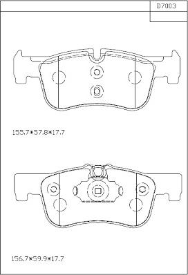 Asimco KD7003 - Тормозные колодки, дисковые, комплект autospares.lv