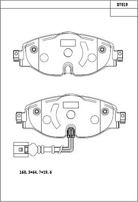 Asimco KD7019 - Тормозные колодки, дисковые, комплект autospares.lv