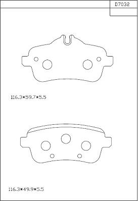 Asimco KD7032 - Тормозные колодки, дисковые, комплект autospares.lv