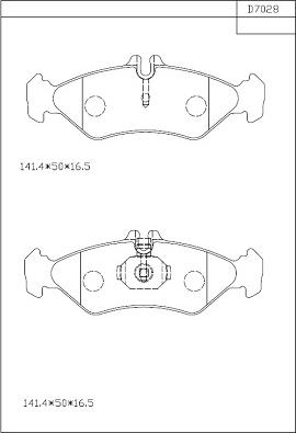 Asimco KD7028 - Тормозные колодки, дисковые, комплект autospares.lv