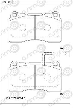 Asimco KD7193 - Тормозные колодки, дисковые, комплект autospares.lv