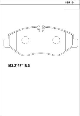 Asimco KD7164 - Тормозные колодки, дисковые, комплект autospares.lv