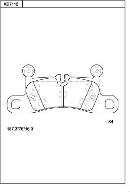 Asimco KD7112 - Тормозные колодки, дисковые, комплект autospares.lv