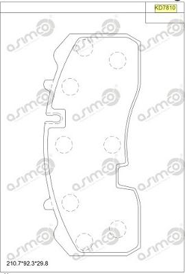 Asimco KD7810 - Тормозные колодки, дисковые, комплект autospares.lv