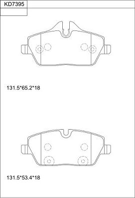 Asimco KD7395 - Тормозные колодки, дисковые, комплект autospares.lv