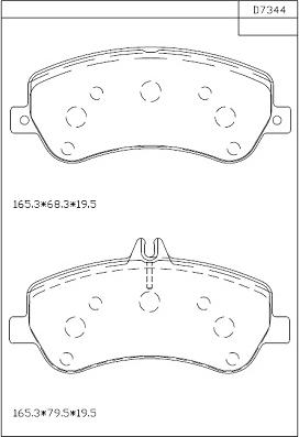 Asimco KD7344 - Тормозные колодки, дисковые, комплект autospares.lv