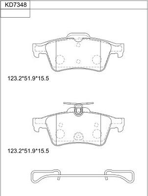 Asimco KD7348 - Тормозные колодки, дисковые, комплект autospares.lv