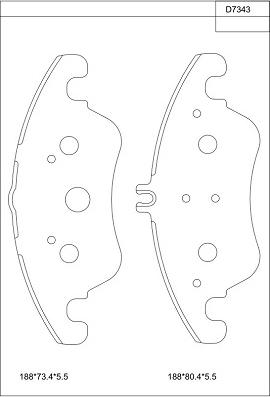 Asimco KD7343 - Тормозные колодки, дисковые, комплект autospares.lv