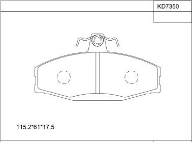 Asimco KD7350 - Тормозные колодки, дисковые, комплект autospares.lv