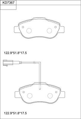 Asimco KD7367 - Тормозные колодки, дисковые, комплект autospares.lv