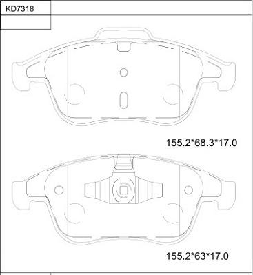 Asimco KD7318 - Тормозные колодки, дисковые, комплект autospares.lv