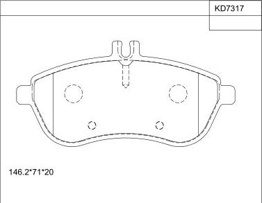 Asimco KD7317 - Тормозные колодки, дисковые, комплект autospares.lv