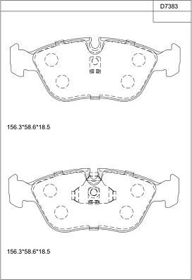 Asimco KD7383 - Тормозные колодки, дисковые, комплект autospares.lv