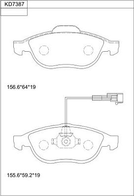 Asimco KD7387 - Тормозные колодки, дисковые, комплект autospares.lv