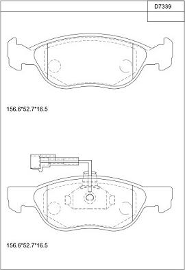 Asimco KD7339 - Тормозные колодки, дисковые, комплект autospares.lv