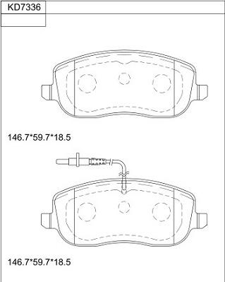 Asimco KD7336 - Тормозные колодки, дисковые, комплект autospares.lv