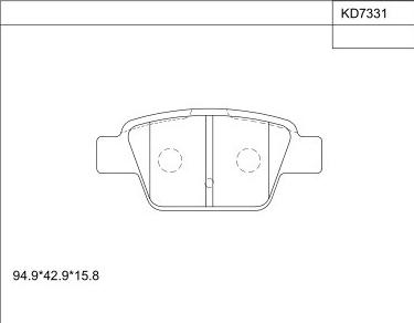 Asimco KD7331 - Тормозные колодки, дисковые, комплект autospares.lv