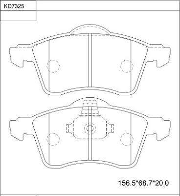 Asimco KD7325 - Тормозные колодки, дисковые, комплект autospares.lv