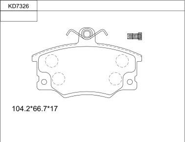 Asimco KD7326 - Тормозные колодки, дисковые, комплект autospares.lv