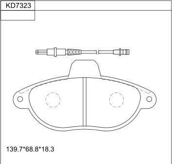 Asimco KD7323 - Тормозные колодки, дисковые, комплект autospares.lv