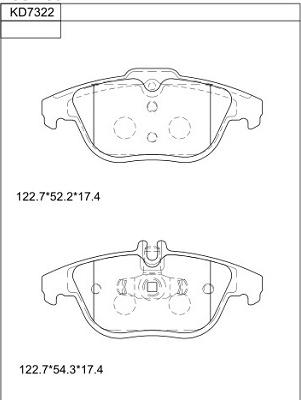 Asimco KD7322 - Тормозные колодки, дисковые, комплект autospares.lv