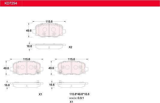 Asimco KD7294 - Тормозные колодки, дисковые, комплект autospares.lv