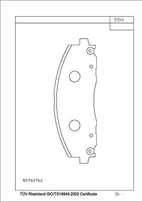 Asimco KD7243 - Тормозные колодки, дисковые, комплект autospares.lv