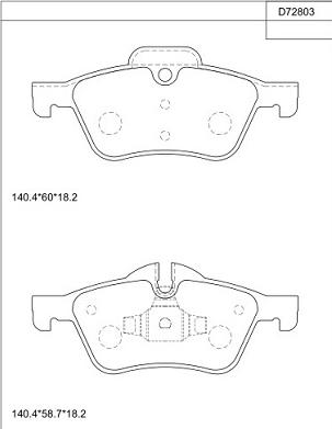 Asimco KD72803 - Тормозные колодки, дисковые, комплект autospares.lv