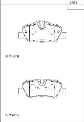 Asimco KD7283 - Тормозные колодки, дисковые, комплект autospares.lv