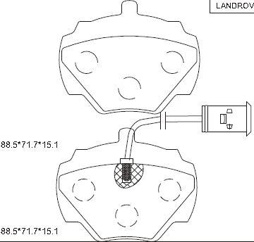 Asimco KD7795 - Тормозные колодки, дисковые, комплект autospares.lv