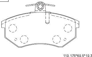 Asimco KD7796 - Тормозные колодки, дисковые, комплект autospares.lv