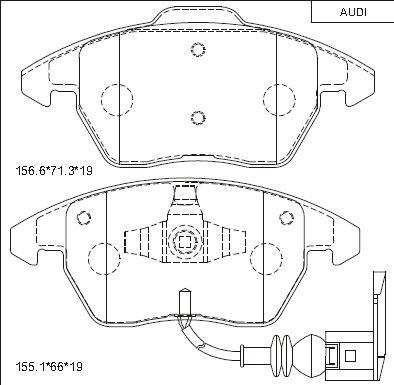 Asimco KD7791 - Тормозные колодки, дисковые, комплект autospares.lv