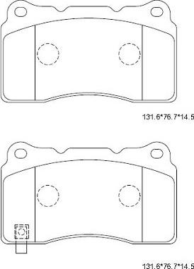 Asimco KD7744 - Тормозные колодки, дисковые, комплект autospares.lv