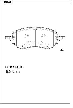 Asimco KD7748 - Тормозные колодки, дисковые, комплект autospares.lv