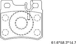 Asimco KD7747 - Тормозные колодки, дисковые, комплект autospares.lv