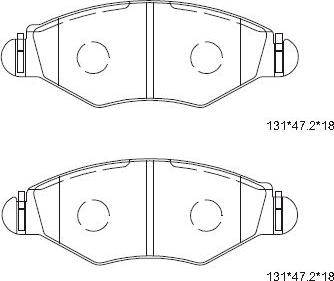 Asimco KD7751D - Тормозные колодки, дисковые, комплект autospares.lv