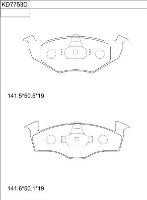 Asimco KD7753D - Тормозные колодки, дисковые, комплект autospares.lv