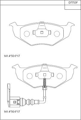 Asimco KD7753F - Тормозные колодки, дисковые, комплект autospares.lv