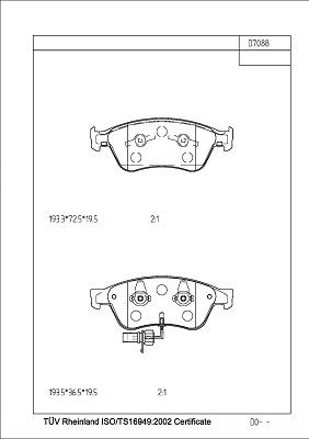 Asimco KD77527 - Тормозные колодки, дисковые, комплект autospares.lv