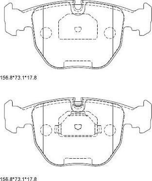 Asimco KD7761 - Тормозные колодки, дисковые, комплект autospares.lv