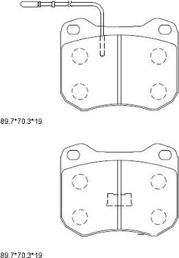 Asimco KD7768 - Тормозные колодки, дисковые, комплект autospares.lv