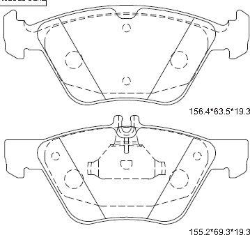 Asimco KD7762 - Тормозные колодки, дисковые, комплект autospares.lv