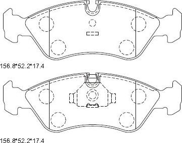 Asimco KD7707 - Тормозные колодки, дисковые, комплект autospares.lv